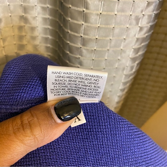 EILEEN FISHER Silk Interlock Cascade Jacket - Iris Purple Petite Small Sweater - Picture 6 of 9